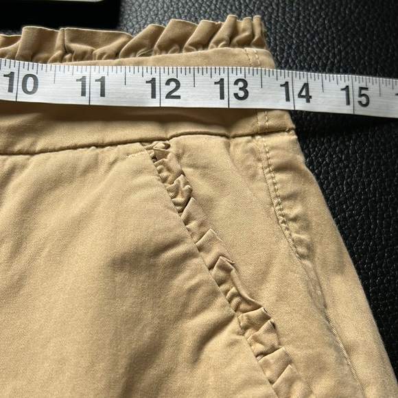 J Crew Crop Ruffle Chino Pant Khaki G2041 Classic Basic Career Sz 2 NEW - Picture 12 of 13